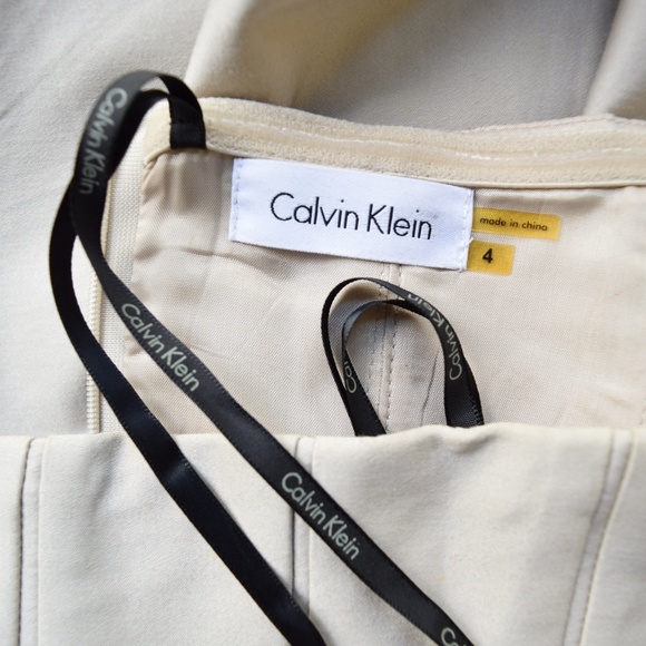 Calvin Kline Khaki full skirt pleated party dress - Picture 8 of 8